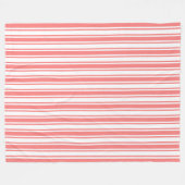 Corale strepen en witte snoepjes fleece deken (Voorkant (Horizontaal))