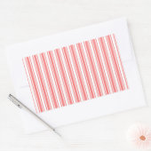 Corale strepen en witte snoepjes rechthoekige sticker (Envelop)