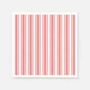 Corale strepen en witte snoepjes servet