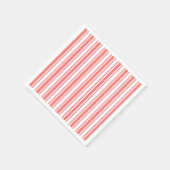 Corale strepen en witte snoepjes servet (Hoek)