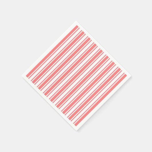 Corale strepen en witte snoepjes servet (Hoek)