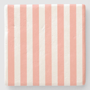 Corale strepen en witte snoepjes stenen onderzetter