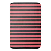 Corale strepen en zwarte snoepjes badmat (Voorkant Verticaal)