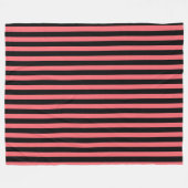 Corale strepen en zwarte snoepjes fleece deken (Voorkant (Horizontaal))