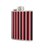 Corale strepen en zwarte snoepjes heupfles (Links)