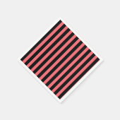 Corale strepen en zwarte snoepjes servet (Hoek)