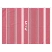Corale stripes, aangepaste monogram tafelkleden (Voorkant (Horizontaal))