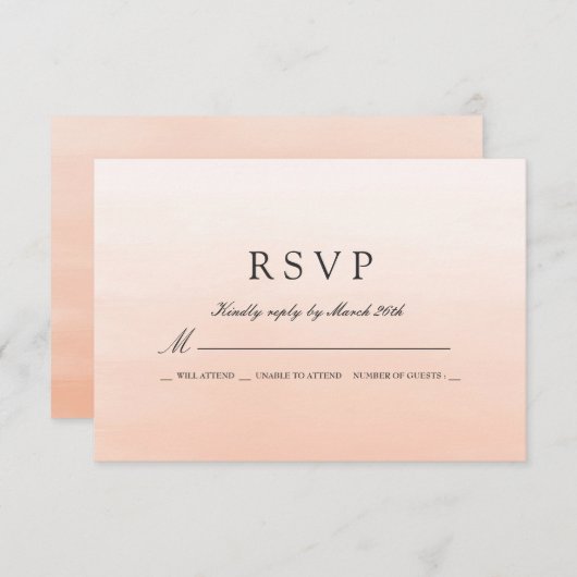 Corale Waterverf Weddenschap RSVP (Voorkant / Achterkant)