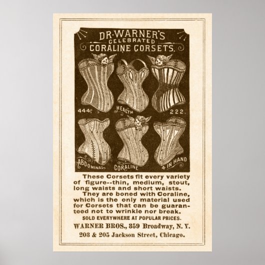 Coraline Corsets AD vanaf 1890 Poster (Voorkant)