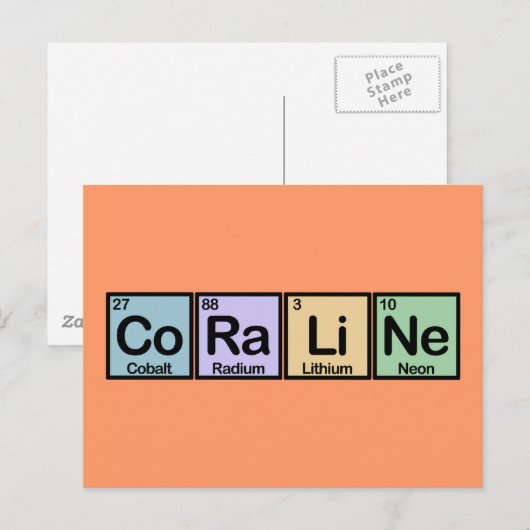 Coraline gemaakt van elementen briefkaart (Voorkant / Achterkant)