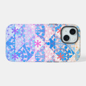 Corall Pug Patroon Case Driehoek iPhone 15 Case (Achterkant horizontaal)