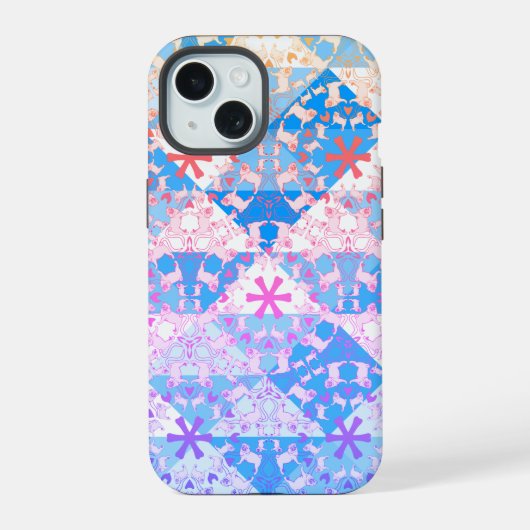 Corall Pug Patroon Case Driehoek iPhone 15 Case (Achterkant)
