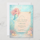 Corallight Zeemeermin Aandenken Baby Shower Kaart (Voorkant)