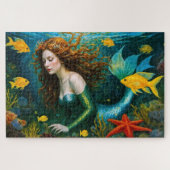 "Coralyn" - Mooie mystieke zeemeermin Legpuzzel (Horizontaal)