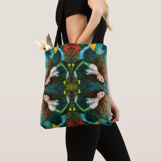 "Coralyn" - Mooie mystieke zeemeermin Tote Bag (Dichtbij)
