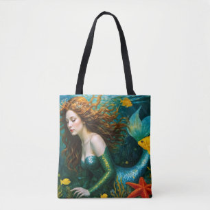 "Coralyn" - Mooie mystieke zeemeermin Tote Bag