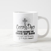"Coram Deo" 20 oz JUMBO-Mok (zwart) Grote Koffiekop (Rechts)
