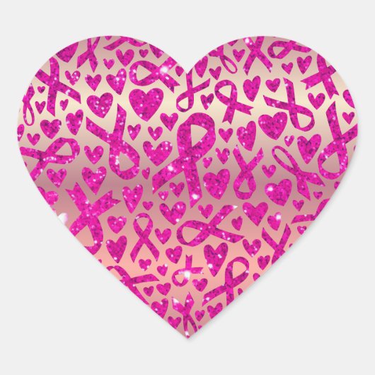 Corazón apoyo contra el Cáncer de Mama Camiseta Hart Sticker (Voorkant)