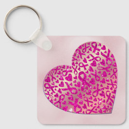 Corazón apoyo contra el Cáncer de Mama Camiseta Sleutelhanger