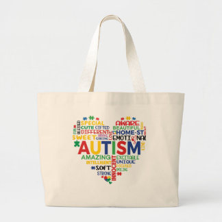 corazon autismo grote tote bag