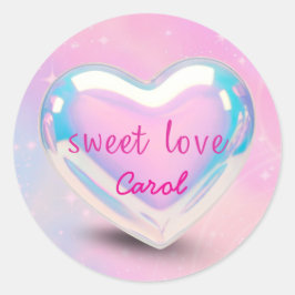 corazón dulce amor ronde sticker