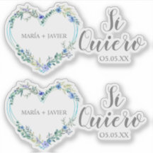 Corazón Flor Sí Quiero Español para Boda