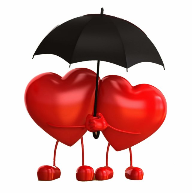 Corazones Bajo Paraguas Staand Fotobeeldje (Voorkant)