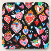 Corazones mexicanos bier onderzetter (Voorkant)