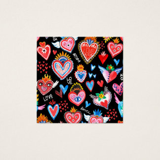 Corazones mexicanos vierkante visitekaartjes