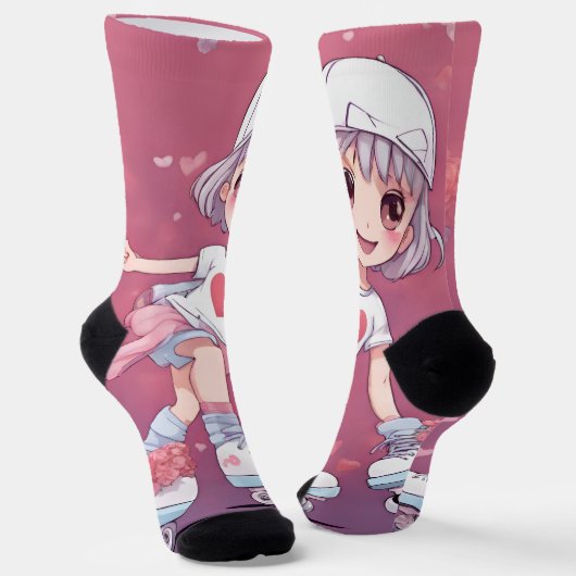 corazones pattern sokken (Gebogen)