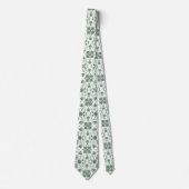 Corbata Blanca con decoración verde Stropdas (Voorkant)