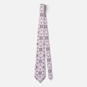 Corbata Blanca con decoración violeta suave Stropdas (Voorkant)