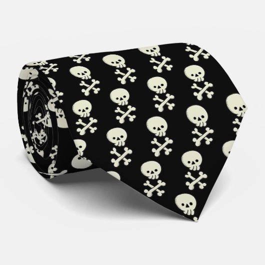 Corbata Calavera Negra Stropdas (Opgerold)