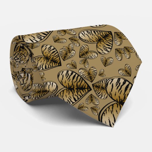 Corbata con corazones de tigre stropdas (Opgerold)