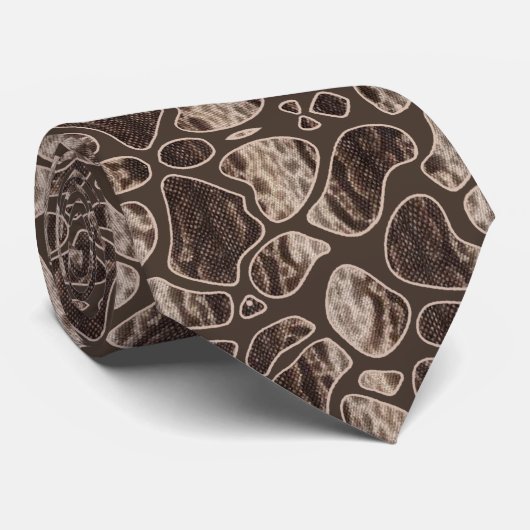 Corbata con manchas de serpiente marrón stropdas (Opgerold)
