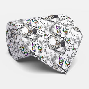 Corbata con notas musicales stropdas