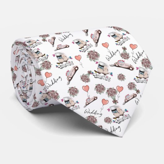 Corbata de Boda con  pájaros de novios Stropdas (Opgerold)