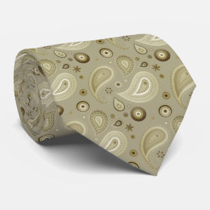 Corbata elegante beige con marrón stropdas