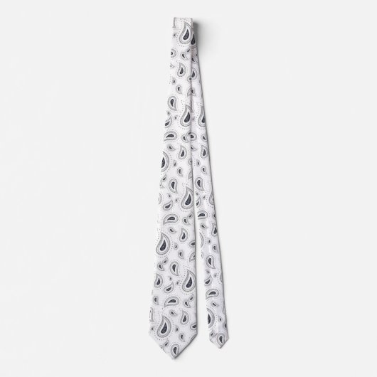 Corbata elegante blanco con azul oscuro stropdas (Voorkant)