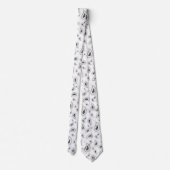 Corbata elegante blanco con azul oscuro stropdas (Achterkant)