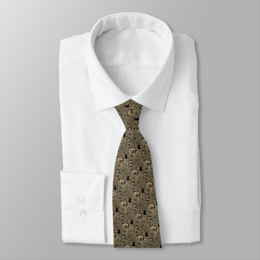 Corbata elegante marrón con dragón stropdas (Gebonden)
