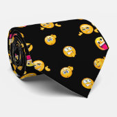 Corbata Emojis diver/Negro Stropdas (Opgerold)