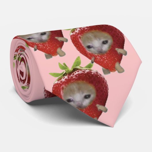 Corbata gato fresa meme gracioso stropdas (Opgerold)