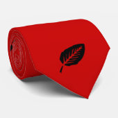 Corbata roja con motivos de hojas stropdas (Opgerold)