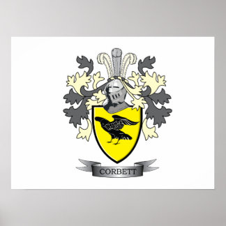 Corbett Family Crest Coat of Arms Poster