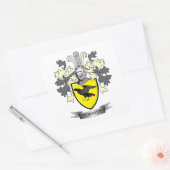 Corbett Family Crest Coat of Arms Vierkante Sticker (Envelop)