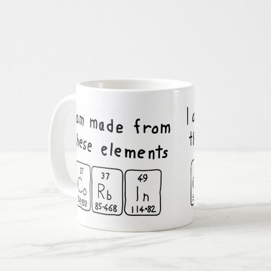 Corbin periodieke lijstnaam mok (Voorkant links)