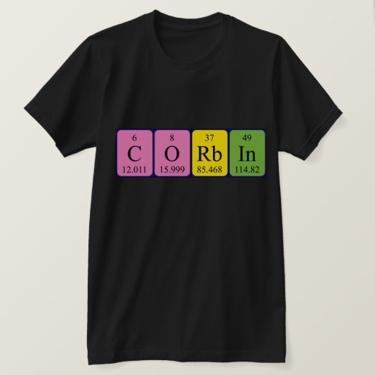Corbin periodieke lijstnaam shirt (Design voorkant)