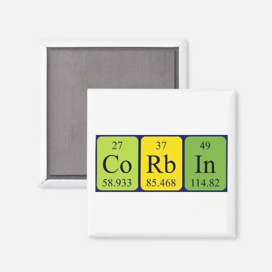 Corbin periodieke tabelnaam magneet (Voorkant / Achterkant)