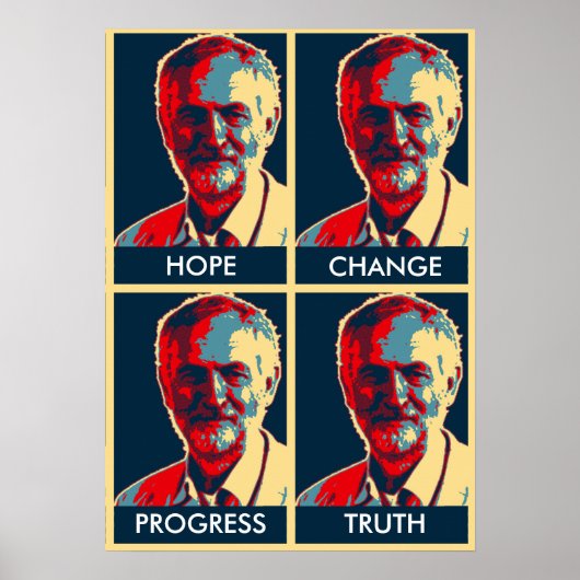 Corbyn Hope Change Progress Truth Print poster (Voorkant)